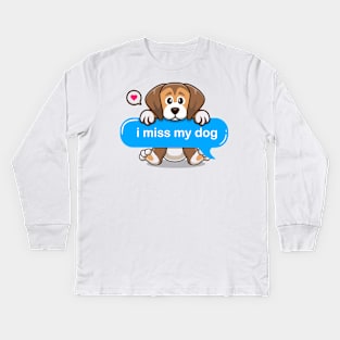 life without dogs i dont think so, i miss my dog in text imessage style Kids Long Sleeve T-Shirt